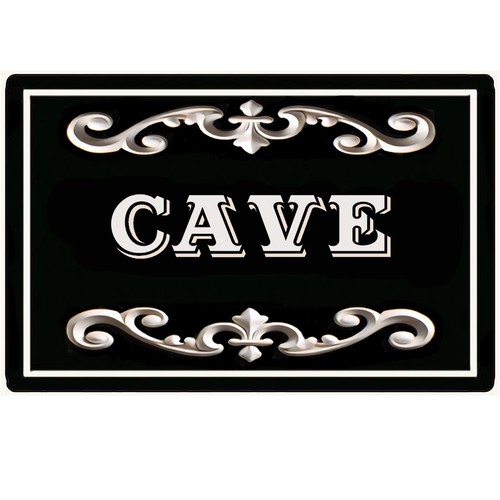 Plaque porte métal cave - en,