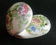 PORCELAINE de PARIS  Ancienne Patère Porte-manteaux Porcelaine Décor Floral