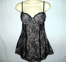 VICTORIAS SECRET SEXY LITTLE THINGS STRETCH LACE SPANDEX FIG HUG FEM NIGHTGOWN M