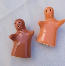 Duo SALIERE POIVRIERE en couple Marron et Orange Céramique 