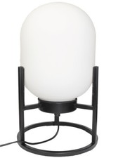 Lampe de chevet à poser en métal noir avec globe en verre blanc givré - E27 - 60