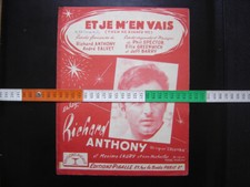 Partition ancienne Richard Anthony Et je m'en vais
