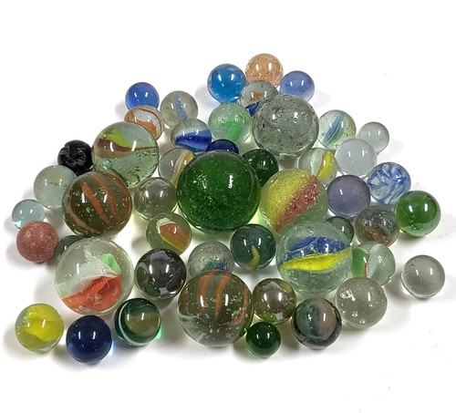 Lot billes vintage verre - de,