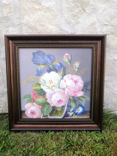 Tableau peinture fleurs iris