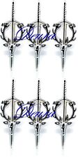 Lot of 6 Stag Head Kilt Pins 4" inch SILVER Scottish Sporran Fly Plaid