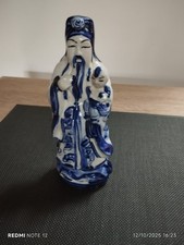 Statuette de Fu Lu Shou en porcelaine de Chine