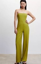 Mango Paul Jumpsuit En Vert UK 12/L (FMN43-3)