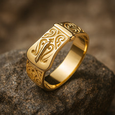 Bague homme boucle - à, motifs