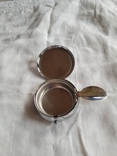 Cendrier De Poche Rond en Métal Argenté Vintage