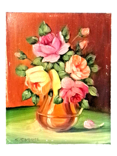 Tableau pot fleurs - pot, "