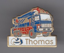 RARE PINS PIN'S .. CAMION TRUCK WAGEN RENAULT THOMAS BTP GRUE LEVAGE NACELLE~ER