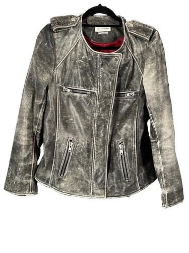Veste cuir effet vieilli - veste,