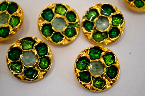 Boutons dorés emaillés - boutons,