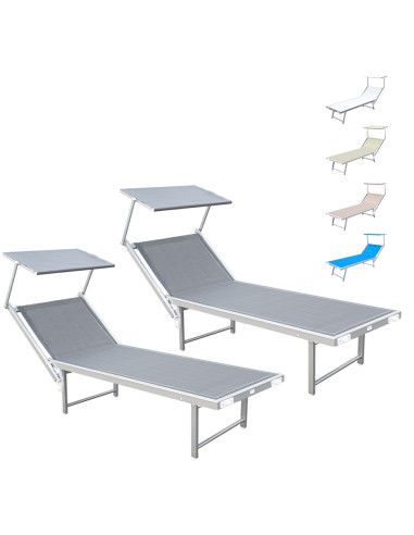 Chaise longue pour - 2, plage