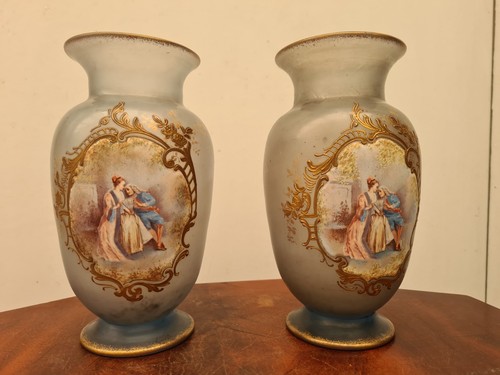 Paire vase legras verre - de,