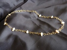 COLLIER COEUR EN ARGENT DORé ET PERLES D'EAU