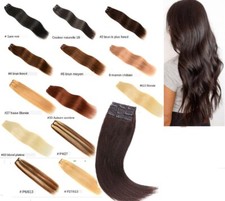 KIT A CLIPS EXTENSION DE CHEVEUX NATURELS REMY 49 CM 4 BANDES ÉPAISSES AAA