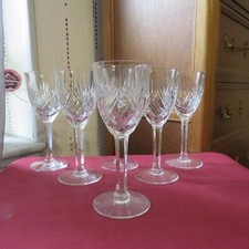 6 verres a vin rouge ou eau en cristal de lorraine modèle junon chantilly H 17 C