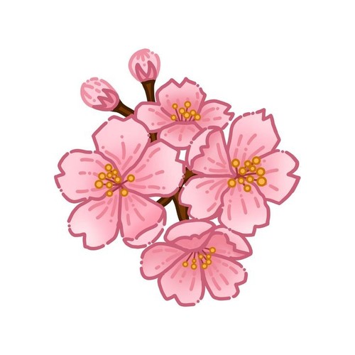 Sticker sakura 9x9 fleurs - 9x9,