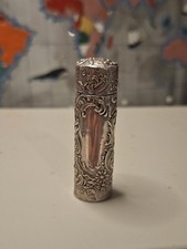 Rare Magnifique Petit Flacon À Parfum XIXEME En Argent Massif Décors Fleurs 33g