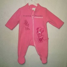 DISNEY surpyjama bébé pyjama polaire MINNIE rose taille 3 ou 6 mois NEUF