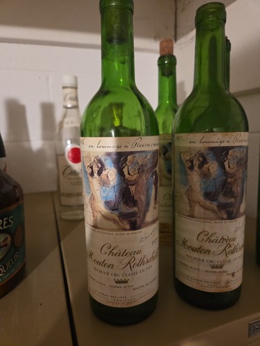 Empty bottle château mouton - bottle,