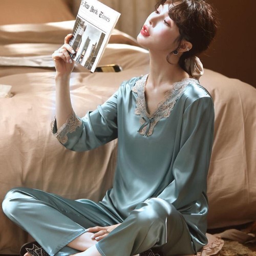 Femme satin pyjama faux - satin,