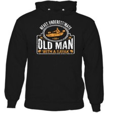 Ne Vieux Homme Avec A Kayak Hommes Drôle Faisant Du Kayak Capuche Canoë