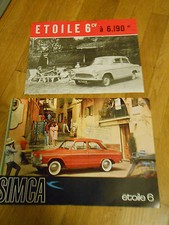  2publicités papier SIMCA étoile 6