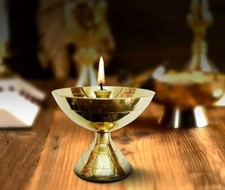 Puja Chaussures Aarti Diya Religieux Laiton Hindou Diwali Temple Deepak Lampe D