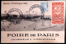 carte postale FOIRE DE PARIS 1942 section philatélique 1942