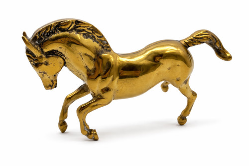 Cheval laiton doré - cheval,