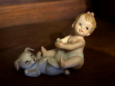 Poupée figurine statuette ancienne Biscuit porcelaine Bébé piano 