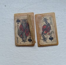  fève ancienne carte à jouer, roi et dame de pique, 