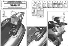 SUPPORT DE TOP CASE PIAGGIO X9
