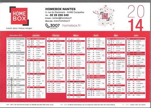 Calendrier 2014 homebox - calendrier,