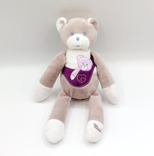 Doudou peluche ours - , mauve