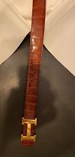 Ceinture Hermès Alligator couleur cognac 85 cm boucle H dorée
