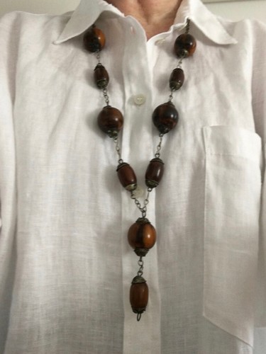 Collier bakélite ethnique - collier,