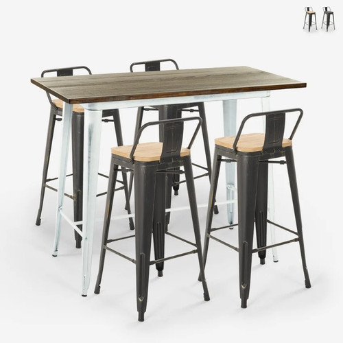 Table haute blanche 4 - table, +