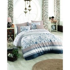 Parure de lit - 1 housse de couette 220x240cm + 2 taies d'oreiller 60x60cm BLEU