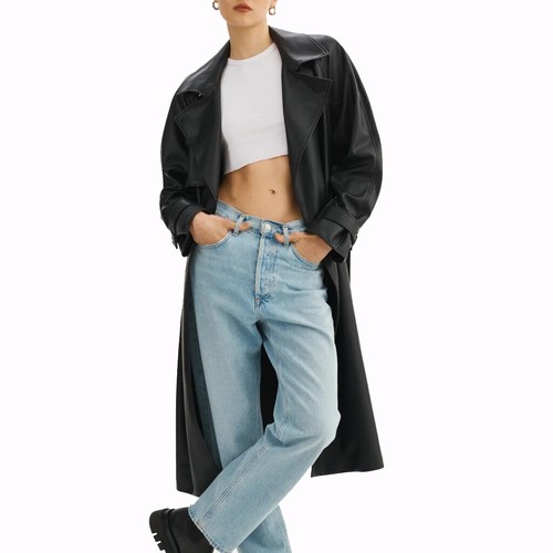 Femme cuir noir fashion - cuir,