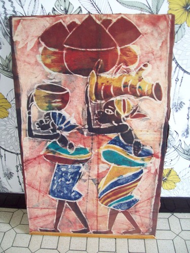 Tableau africain peint - tableau,