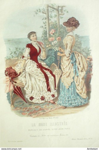 Gravure mode illustree 1883 - gravure,