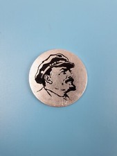 Médaille russe tête de Lénine vintage USSR avec la signature en aluminium