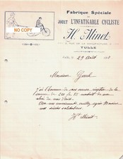 Beau Document du 29/08/1917 MINET Fabrique jouet cycliste - Tulle 19