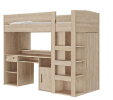 Lit mezanine combiné 90x200 montana chêne gris GAMI