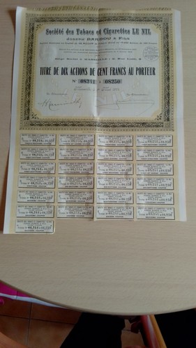 Titre actions 100 f - titre, 10