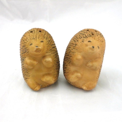 Vtg hedgehogs porcelain salt - hedgehogs,