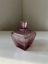 Pot Sucrier verre rose style Portieux vintage